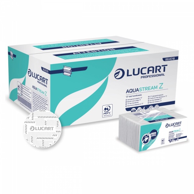 Lehträtik Lucart Aquastream Z, vees lahustuv, 2-kihiline, Z-volt, 242 lehte | Pesumati