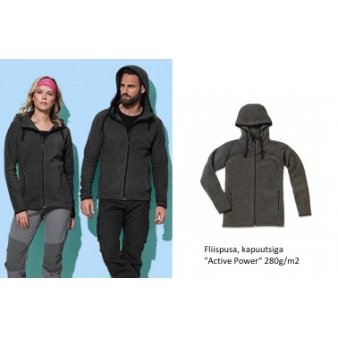 Active Power fliisjakk kapuutsiga, unisex, S-L - Pesumati