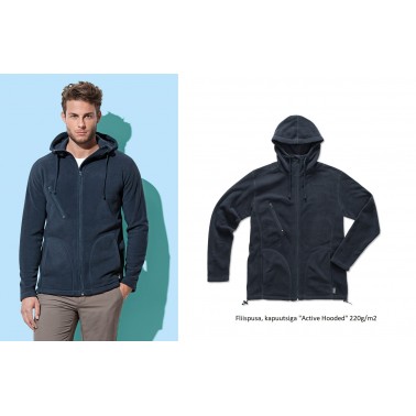 Active Hooded fliispusa kapuutsiga, unisex, M-XXL - Pesumati