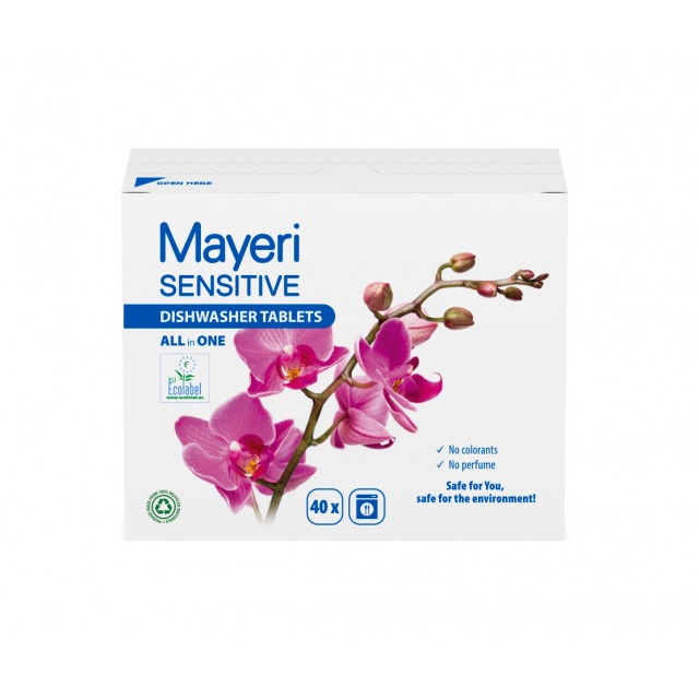 Nõudepesumasina tabletid Mayeri Sensitive 40tk