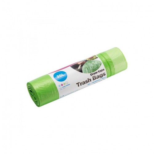 Prügikotid McLean rohelised nööriga 35-liitrised, 560 x 600 mm, 15 tk/rullis, 20 tk/kastis | Pesumati Prügikotid McLean rohelised nööriga 35-liitrised, 560 x 600 mm, 15 tk/rullis, 20 tk/kastis | Pesumati