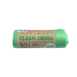 Prügikotid BIO 30L, roheline, 540x480mm, 20tk/rullis