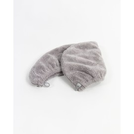 Pearätik turban juuste kuivatamiseks, pehme hall, 68 x 25cm