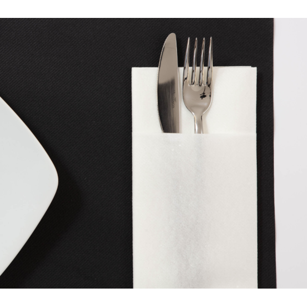 2-in-1 salvrätik-söögiriistade tasku Quick Pocket 40x40 valge 40tk 2-in-1 salvrätik-söögiriistade tasku Quick Pocket 40x40 valge 40tk