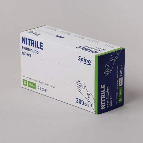 Spino ühekordsed puudrita nitriilkindad, sinine, S 200tk/pk - Pesumati Spino ühekordsed puudrita nitriilkindad, sinine, S 200tk/pk - Pesumati
