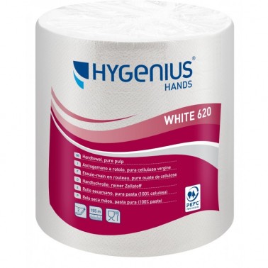 Lucart Hygienus Hands No-Clog 620 rullrätik, valge 2x 155m - Pesumati